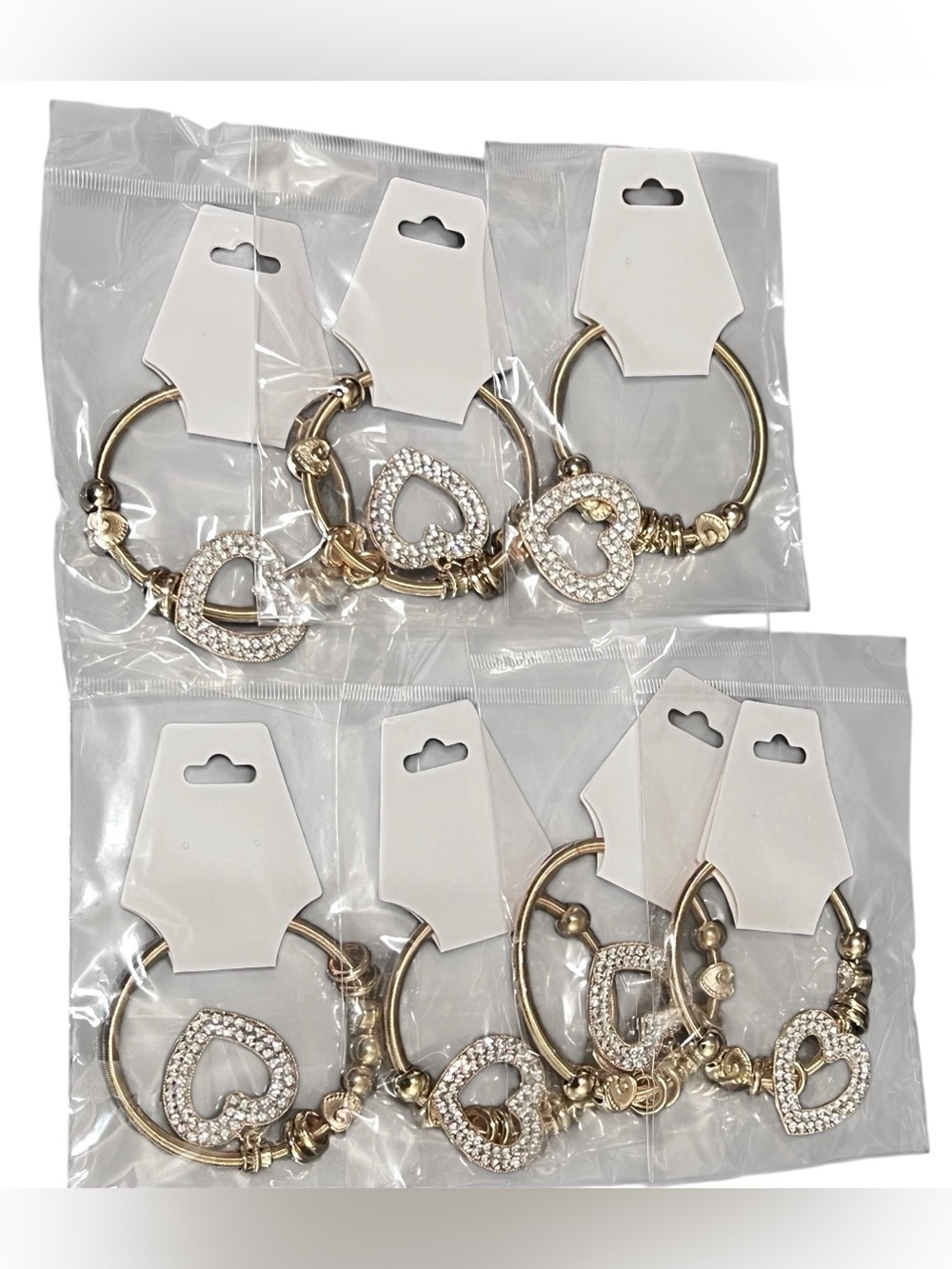 7pc Bracelet Set Gold Toned